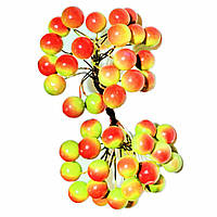 Декоративные ягоды зелено-красные, 12 мм, 40 шт