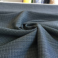 Костюмна тканина "Танець дощу" в сіро-блакитну клітинку, ширина: 112 см, Індія