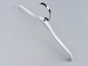 Плічка вішалки тремпеля LT903 глянцевий білого кольору, довжина 38 см, фото 3