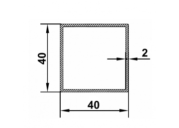 Труба алюмінієва квадратна 40х40х2, анодована, L = 6000 мм, фото 2