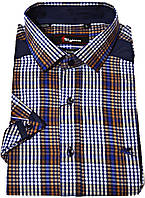 Сорочка чоловіча "Sigmen". Синя карта.Короткий рукав