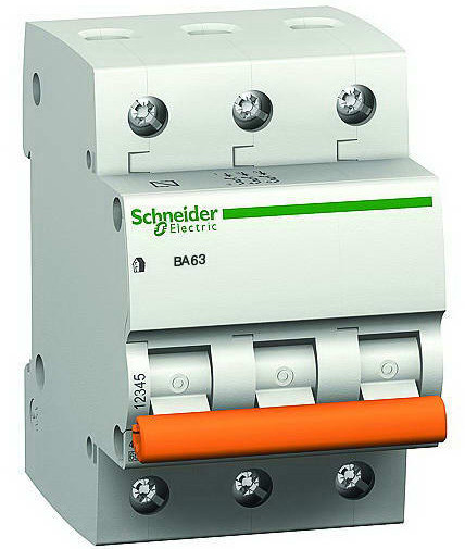 Автомат ВА63 3р 63A C Schneider Electric серія Домовик
