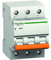 Автомат ВА63 3р 6A C Schneider Electric серія Домовик