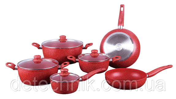 Набір каструль Royalty Line RL-T010 Red 10 pcs