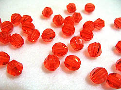 Бусини кришталеві червоні 10 мм (штучні)