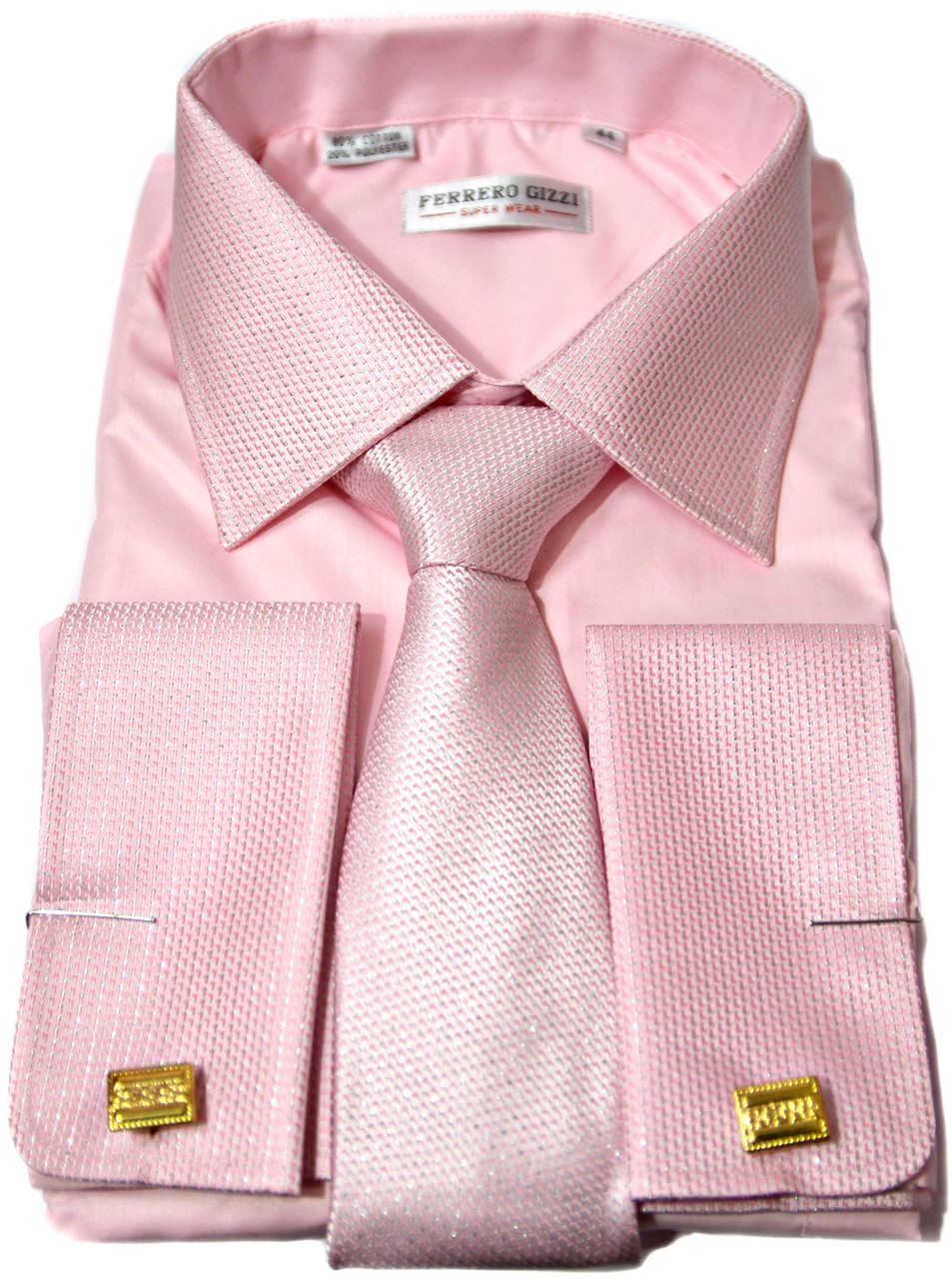 Сорочка чоловіча."Ferrero Gizzi" + краватка. Рожева. Довгий рукав