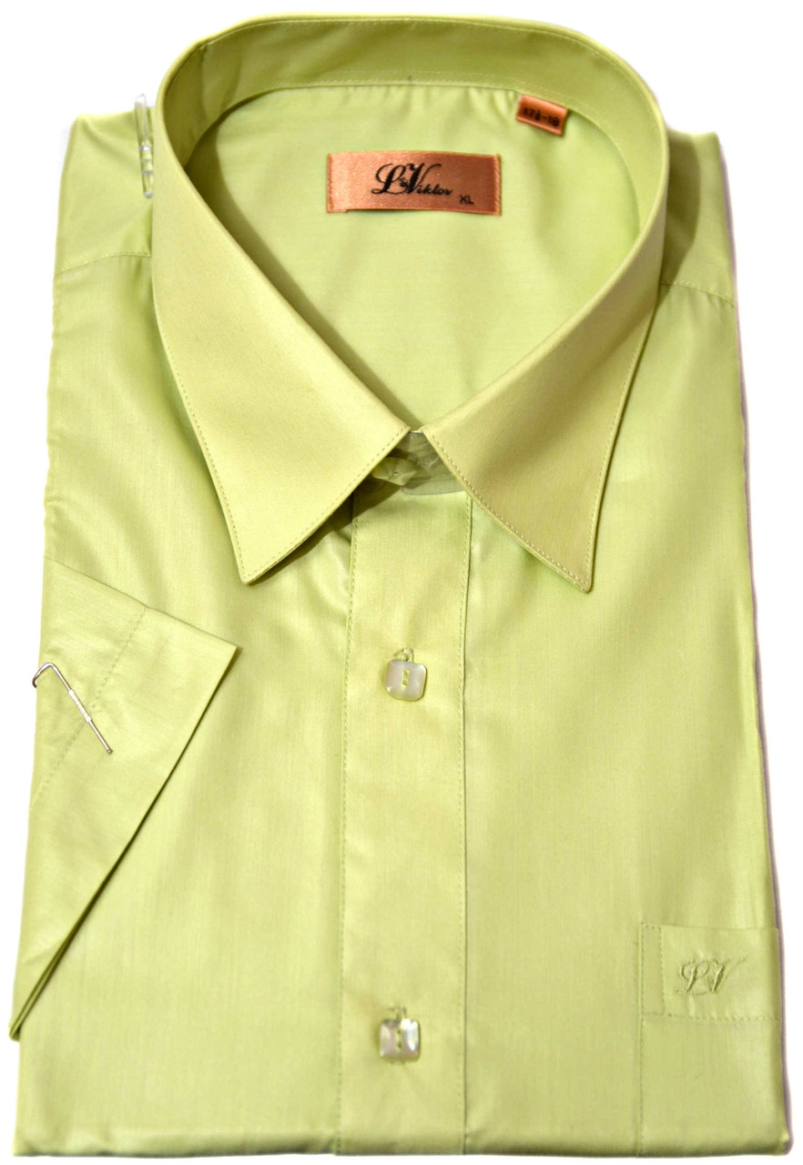 Сорочка чоловіча "Viktor". Зелена. Короткий рукав, фото 1