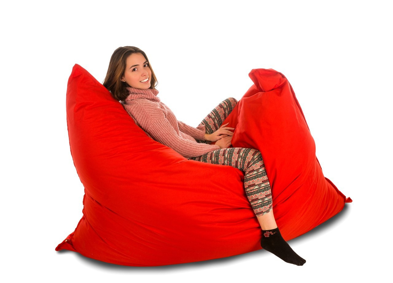 Крісло подушка мат-кабельчик мішок червона