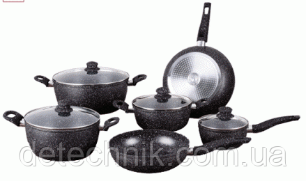 Набір каструль Royalty Line RL-T010 Black 10 pcs