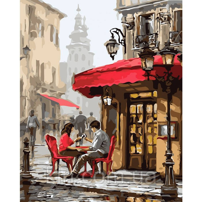 Картина за номерами Побачення в кафе (арт. KH2144) 40 х 50 см