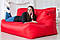 Безкаркасний диван зі спинкою червона тканина оксфорд, фото 2