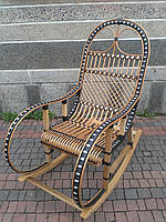 Плетена крісло-гойдалка з лози + коричневий ротанг розбірне