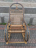 Плетена крісло-гойдалка з лози + коричневий ротанг розбірне, фото 2