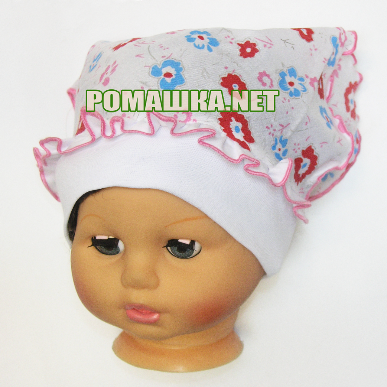 Дитяча косинка на гумці для дівчинки р. 46-48 ТМ Ромашка 3737 Рожевий 48