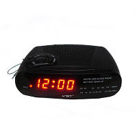 Настільний годинник, будильник із радіоприймачем 906-1 червоні