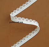 Гумка 10 мм оздоблювальна біла з ажурним краєм "пелюстка", фото 2