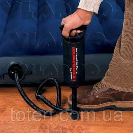 Насос ручний 30 см зі шлангом з упором для ніг. 3 шт насадки, для накачування/скачування Intex 68612, фото 1