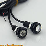 Орлинне око 3W — врізні LED лінзи 18 мм ДХО DRL Жовтий, фото 3