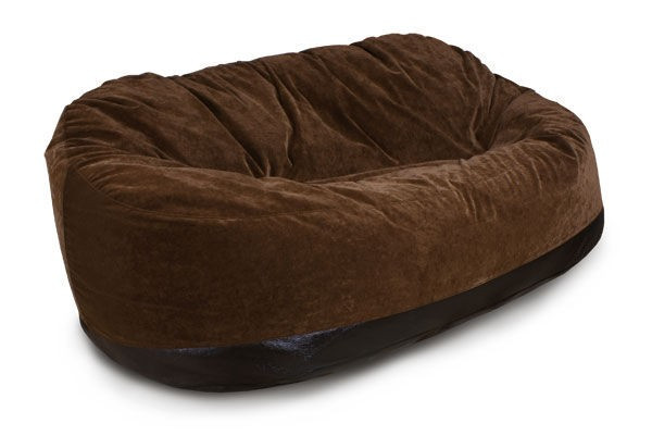 Безкаркасний диван зі шкір-замінника та велюру