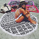 Пляжний килимок Мандала Чорна подарунок, фото 3