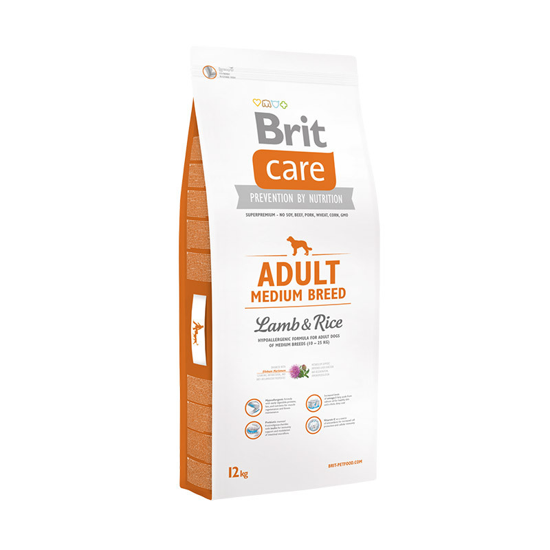 Brit Care (Брит кеа) Adult Medium Lamb & Rice сухий корм для дорослих собак середніх порід з ягням, 1 кг