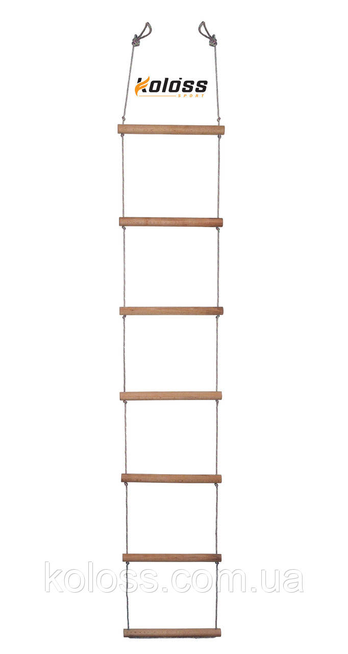 Детский навесной набор для шведской стенки (кольца гимнастические, канат, веревочная лестница) - фото 3 - id-p554643835