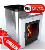Піч у баню Новаслав Панорама 18м3 неіржавкий кожух
