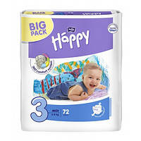 Дитячі підгузки, памперси Bella Happy Midi 3 (5-9 кг) Big Pack 72 шт