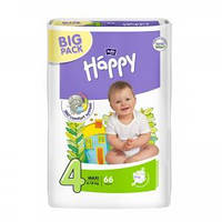 Детские подгузники, памперсы Bella Happy Maxi 4 (8-18кг ) BIG PACK 66 шт.