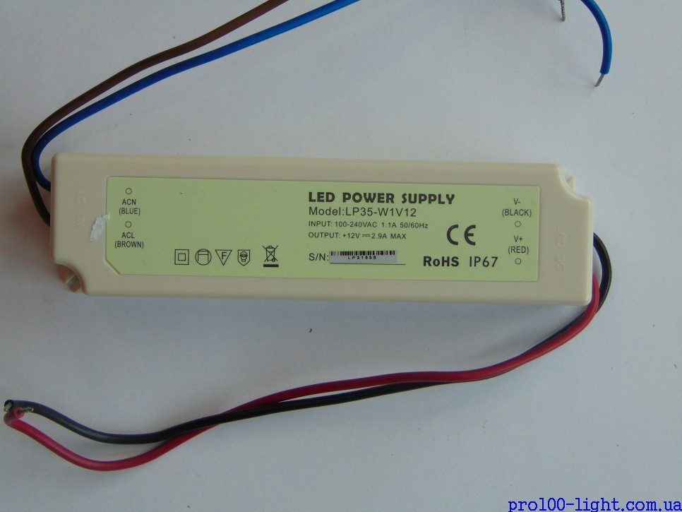 Блок питания LED LP-35-2.91А W1V12 IP67 - фото 2 - id-p554667044