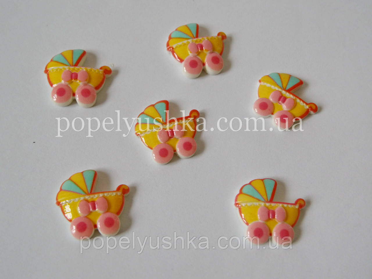 Серединка "Візочок" 2х2 см жовта, фото 1