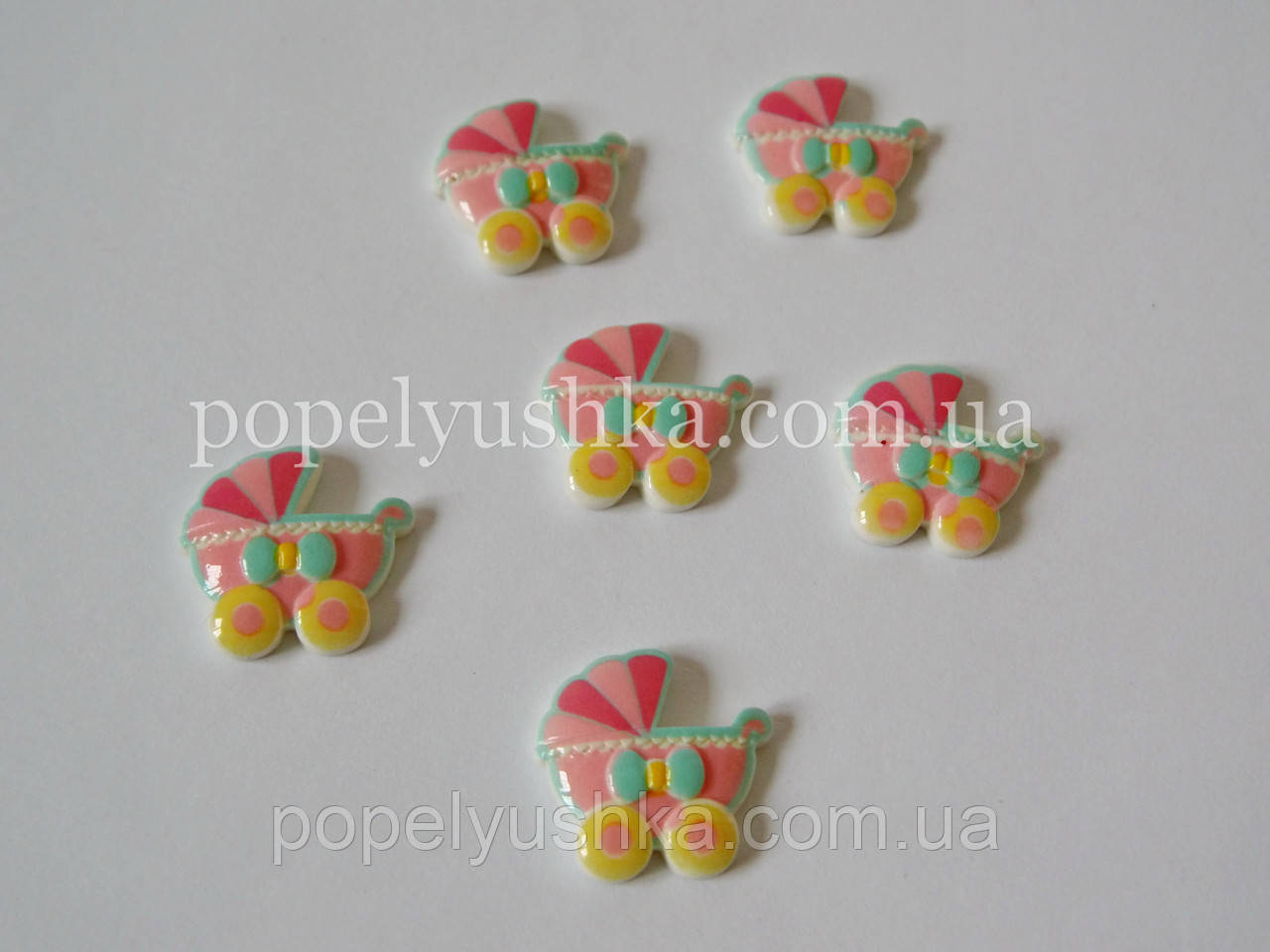 Серединка "Візочок" 2х2 см світло-рожева, фото 1