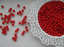 Перли червоні 0.8 см. Вага упаковки 10 г (39-40 шт.)