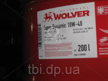 Масло моторне Wolver Super Dynamic SAE 10W-40 API SJ/CF-4 (Каністра 208л)