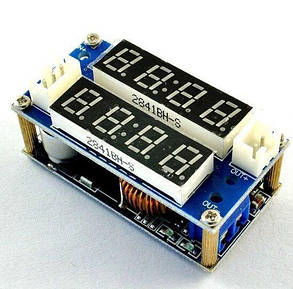 DC-DC CC/CV стабілізатор знижувальний регульований 5-32 В — 1.27-30 В, 5 А з подвійним РК екраном, фото 3