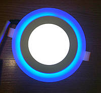 Светодиодный светильник встраиваемый (даунлайт) с синей подсветкой Feron AL2662 6W 145mm OL