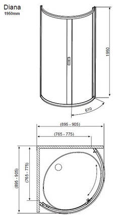 Душова кабіна Radaway Design Diana 900х900х1950 (30302-01-01), фото 2