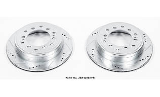 Диск гальмівний задній POWERSTOP JBR1396XPR перфорація + слот для Land cruiser PRADO 150
