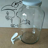 Лимонадниця (Діспенсер для лимонаду) 4,25 л. (білий кран і біла кришка), фото 6