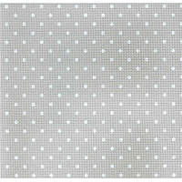 Aida Zweigart 20 ct. Extra Fine Aida Petit Point 3326/7349 Gray linen/white dots (серый в белый горошек) 50*55