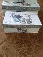 Картонна подарункова коробка прямокутна в сільському стилі