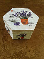 Коробка декоративна шестикутна (лаванда)