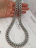 Срібний чоловічий ланцюжок Подвійний Руч., фото 2
