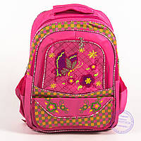 Шкільний рюкзак для дівчаток з метеликом - рожевий - 147