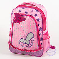 Школьный рюкзак для девочек с бабочкой - розовый - 151