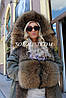 Парка розкішна з хутром єнота, всередині повністю хутряна, колір хакі. Українське виробництво, фото 8