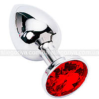 Анальная пробка с камнем анальная игрушка анальная пробка конусная с красным кристаллом пробка с камнем