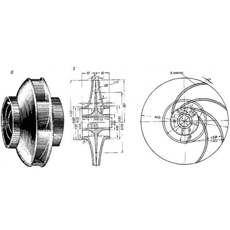 Робоче колесо насоса 2СМ 80-50-200, запчастини насоса 2СМ 80-50-200