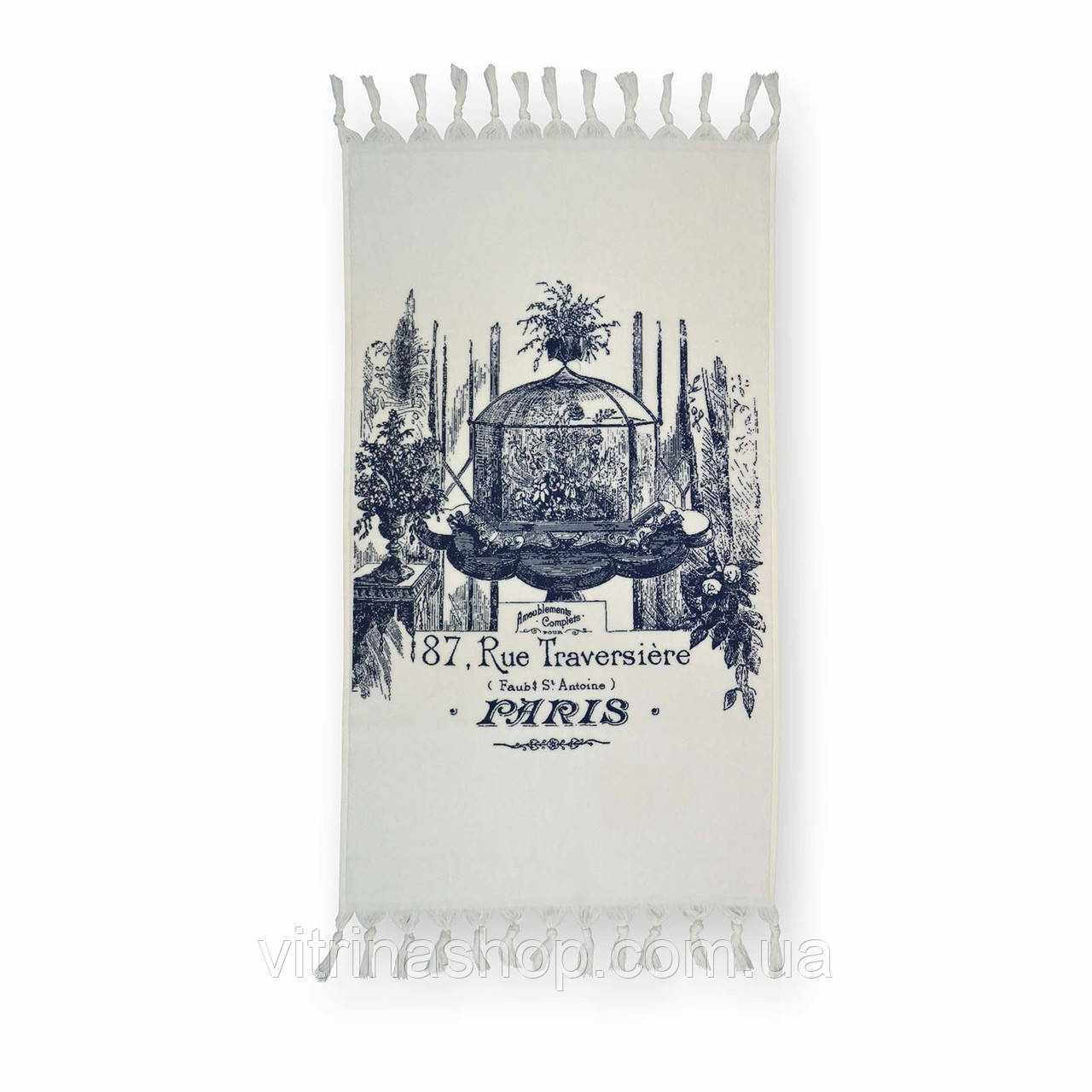 Рушник махровий велюровий Paris (білий), 68х127 см
