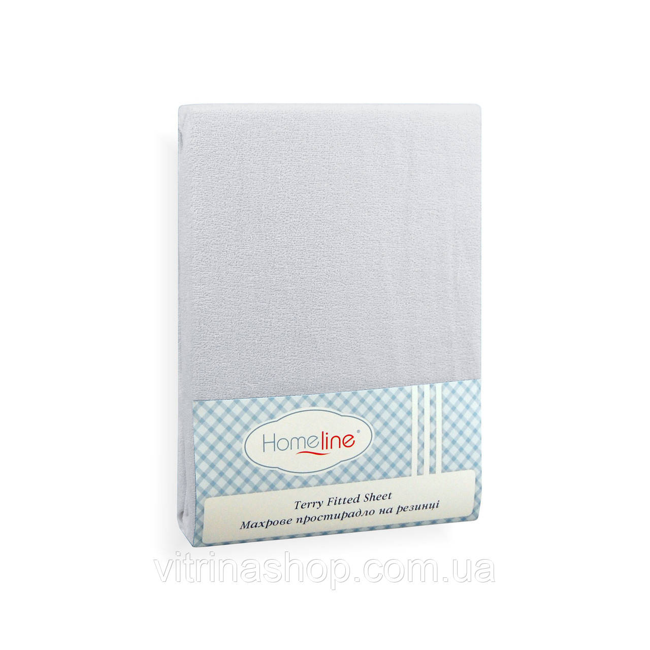 Простирадло махрове на гумці (світло-сіре, 150 г/м2) 180х200